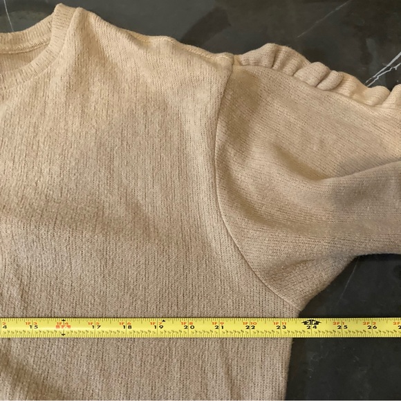 a new day Women's Tan Brown Ruffle
Sleeve Sweater Size Medium cozy crewneck - Picture 11 of 15